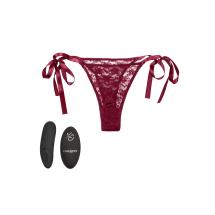 Remote Control Lace Thong Set Red