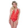 Deep-V Lace Teddy Red - foto 2