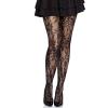 Seamless Floral Lace Tights Black - foto 2