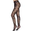 Seamless Floral Lace Tights Black - foto 3