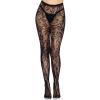 Seamless Floral Lace Tights Black - foto 4