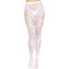 Seamless Floral Lace Tights White - foto 4