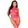 High Neck Lace Bodystocking Pink - foto 2