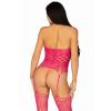 High Neck Lace Bodystocking Pink - foto 4