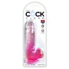 King Cock Clear 6 Inch w Balls Pink - foto 1