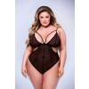 BACI SEXY CROTCHLESS MESH TEDDY BLACK, QUEEN - foto 1