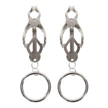 Butterfly Clamps With Ring Silver