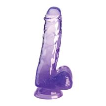 King Cock Clear 6 Inch w Balls Purple