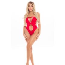 TREAT ME RIGHT SEAMLESS BODYSUIT RED, OS
