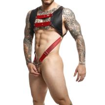 DNGEON Top Cockring Harness Red