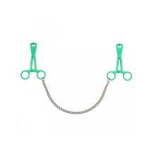 Rimba - Scissor nipple clamps of synthetic material with chain