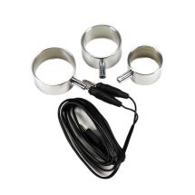 Rimba Electro set aluminum cock rings, 3 sizes uni-polar