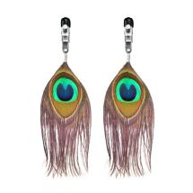 Rimba - Nippel Clamps with peacock feather trim (pair)