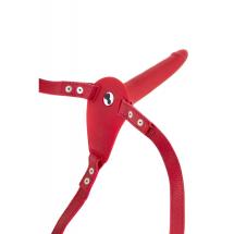 Fetish Tentation - Strap-On Harness Vibrante 15'5 cm - Rosso