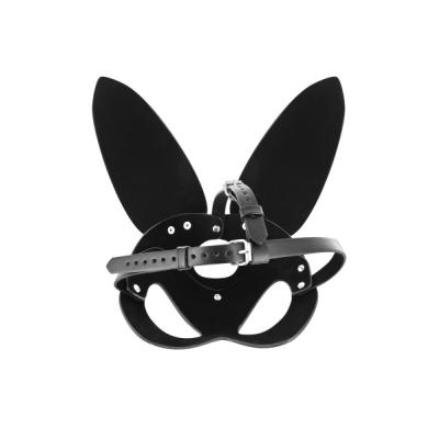 Fetish Tentation - Maschera da Coniglio Regolabile in Ecopelle - Nera