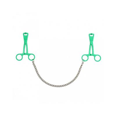Rimba - Scissor nipple clamps of synthetic material with chain