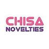 Logo di Chisa Novelties con testo rosa e viola su sfondo bianco.