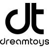 Logo di Dreamtoys con design moderno e minimalista in bianco e nero.