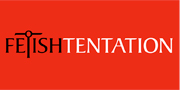 Logo rosso con testo 'Fetish Tentation' in nero e bianco.