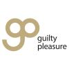 Logo con testo 'guilty pleasure' e design minimalista.
