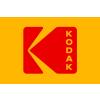 Logo Kodak: sfondo giallo con 'K' rossa e scritta 'KODAK' in rosso.
