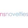 Logo con scritta 'nsnovelties' in caratteri sfumati su sfondo bianco.
