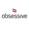 Logo di Obsessive con testo nero e simbolo rosso sopra.