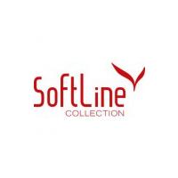 Elegant red logo with SoftLine text, evokes softness and modernity.