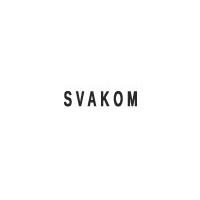 Minimalist logo with 'SVAKOM' in black on a white background.