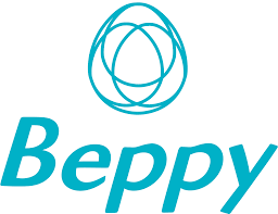 Beppy logo: fluid blue lines, elegance and modernity.